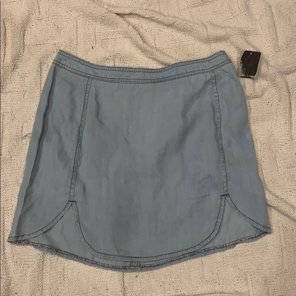 Form Fitting Faux Jean Skirt!